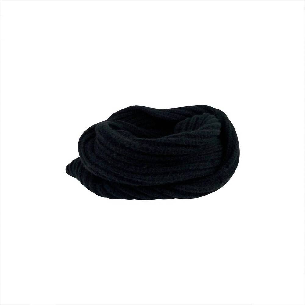 NEW HAT ATTACK lodge knit loop scarf in black